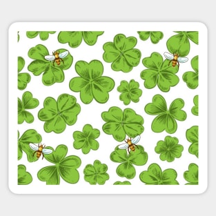 Irish Green Clover Shamrocks and Honeybees Sticker